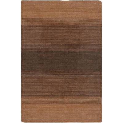 Hand-woven Mandara Red Stripe Wool Rug (5' x 7'6) - 5' x 7'6