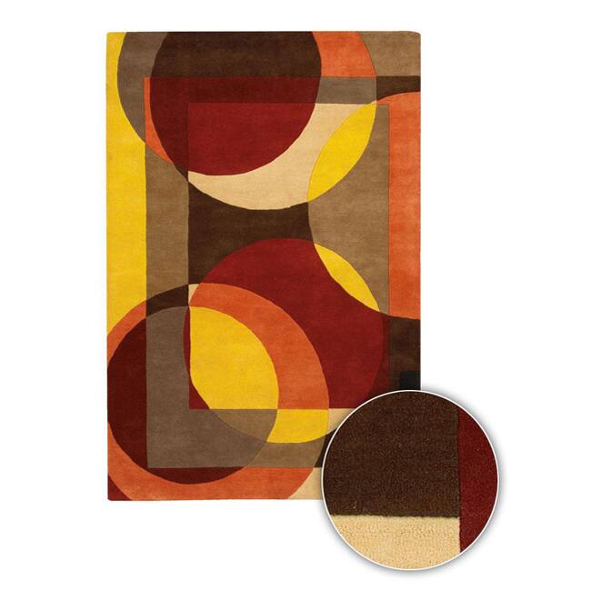 Artist's Loom Hand-tufted Contemporary Geometric Wool Rug (5'x7'6) - multi