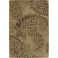 Artist's Loom Hand-tufted Transitional Floral Wool Rug - 5' x 7'6