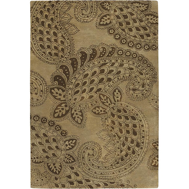 Hand tufted Paisley Mandara Wool Rug (79 Round)