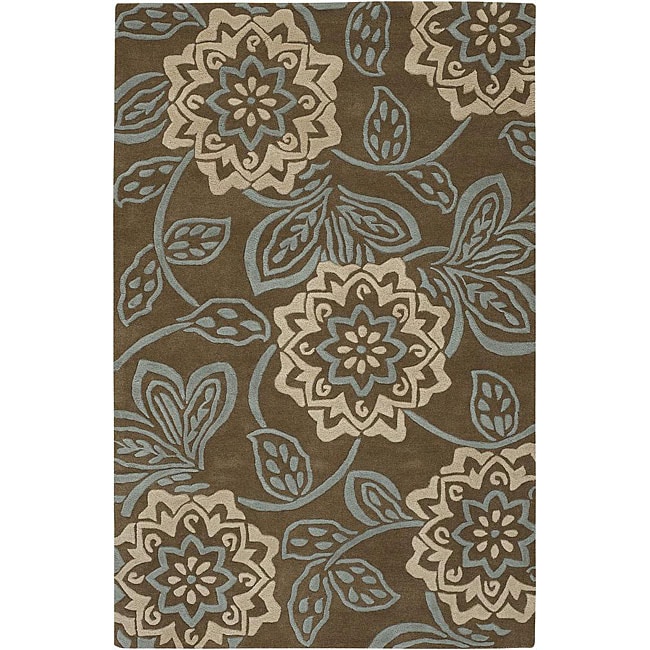 Hand tufted Floral Mandara Wool Rug (79 X 106)