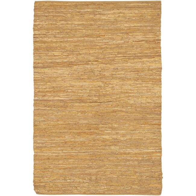 Artist's Loom Handmade Flatweave Casual Reversible Natural Eco-friendly Leather Rug (3'6x5'6) - 3'6 x 5'6