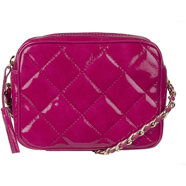 Made in Italy Patent Leather Fuchsia Quilted Shoulder Bag - Free ...