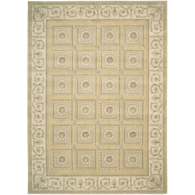 Nourison Newport Garden Gold Wool blend Rug (53 X 79)