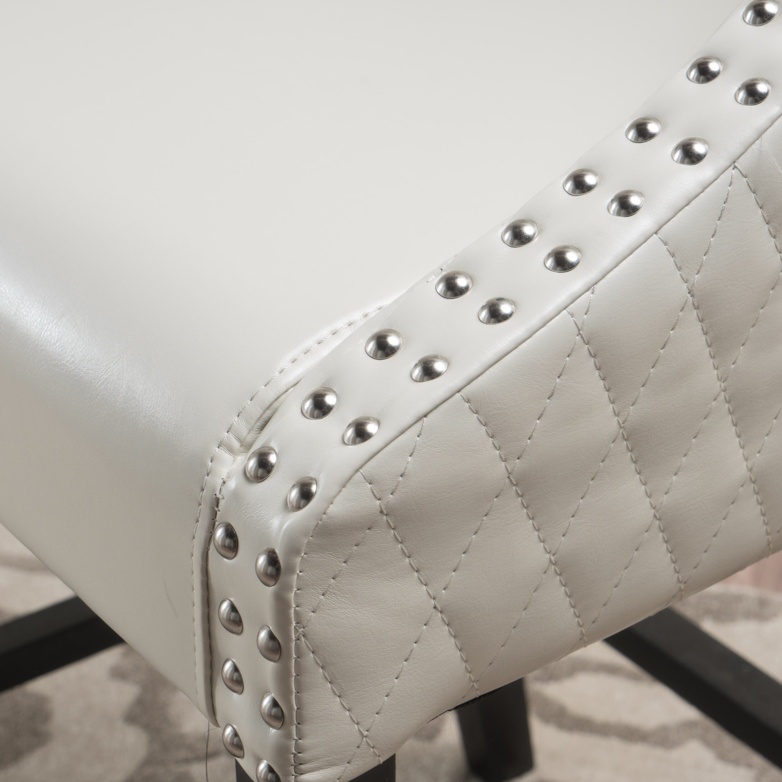Milano 28 Inch Quilted Ivory Bonded Leather Barstool By Christopher Knight Home