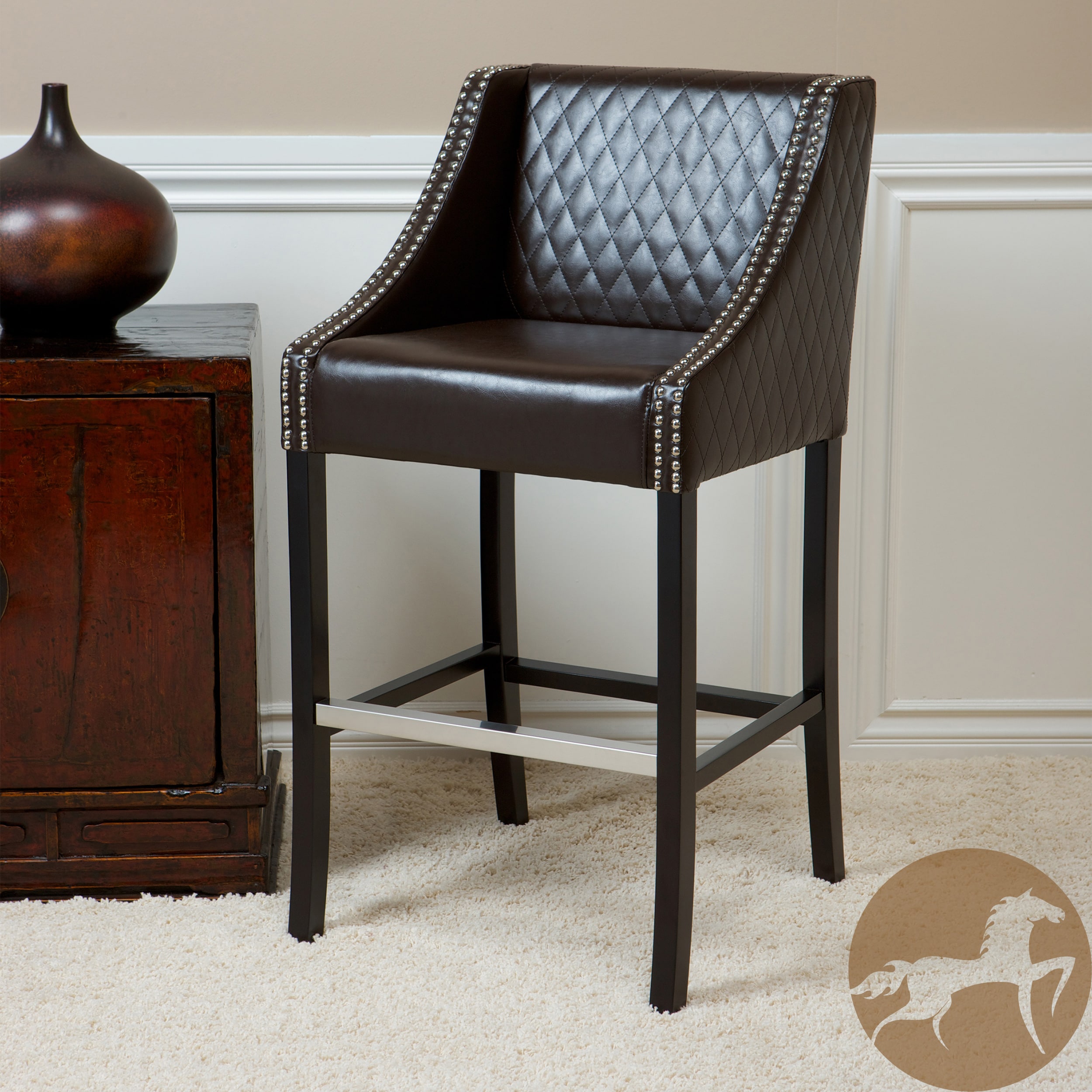 brown quilted bonded leather bar stool today $ 179 99 sale $ 161 99