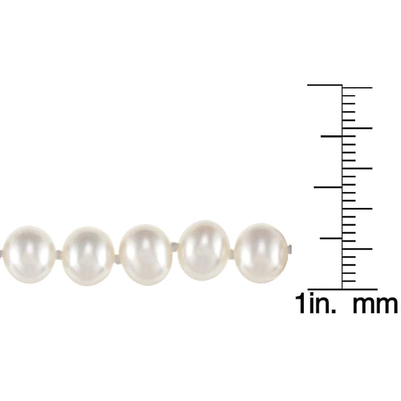 DaVonna Sterling Silver 6-7mm White Freshwater Pearl Necklace