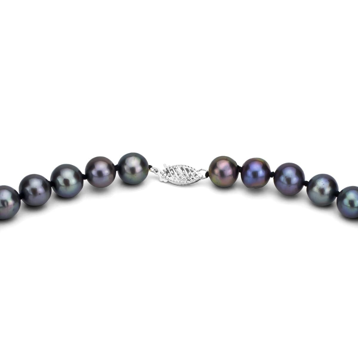 925 Sterling Silver 7-8mm Purple Cultured Pearl Necklace 16inch