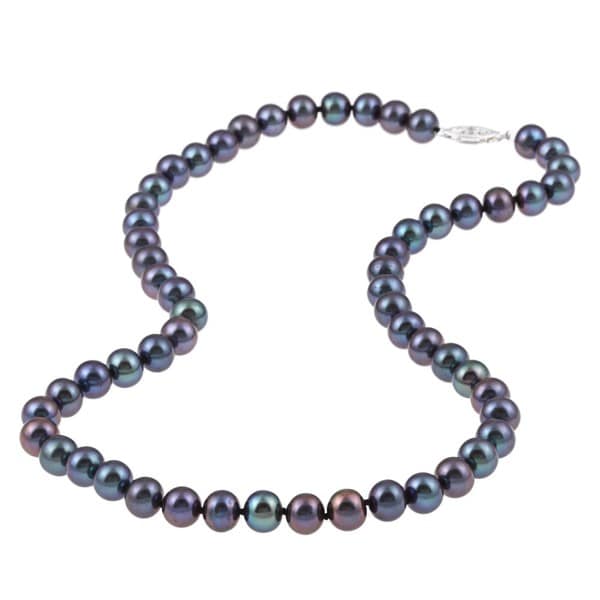 Davonna Sterling Silver 7 5 8mm Black Freshwater Pearl Necklace 16 36