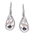 Kabella Sterling Silver Freshwater Pearl and Crystal Earrings (3.5-4, 5-5.5 mm)