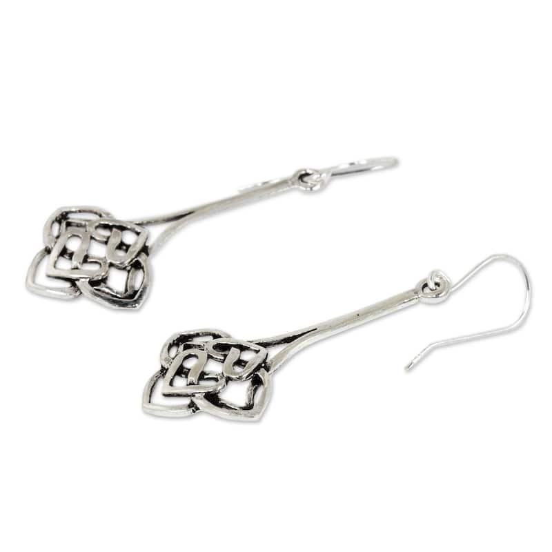 Handmade Sterling Silver Tiger Lily Dangle Earrings (Thailand)