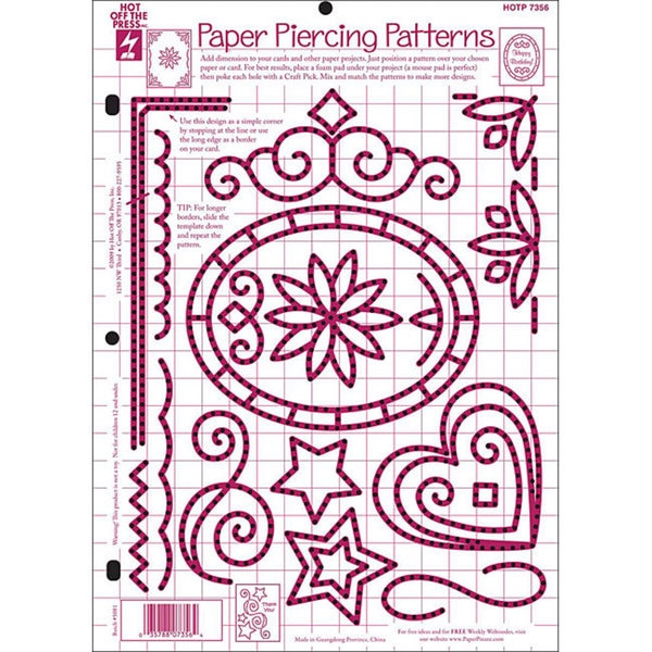 Hot Off the Press Paper Piercing Patterns Template. Opens flyout.