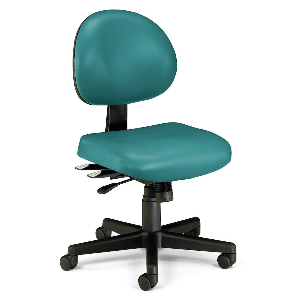 OFM 24 Hour Mid Back Ergonomic Armless Task Chair, Anti-Microbial/Anti-Bacterial Vinyl