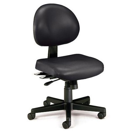 OFM 24 Hour Mid Back Ergonomic Armless Task Chair Anti Microbial Anti Bacterial Vinyl