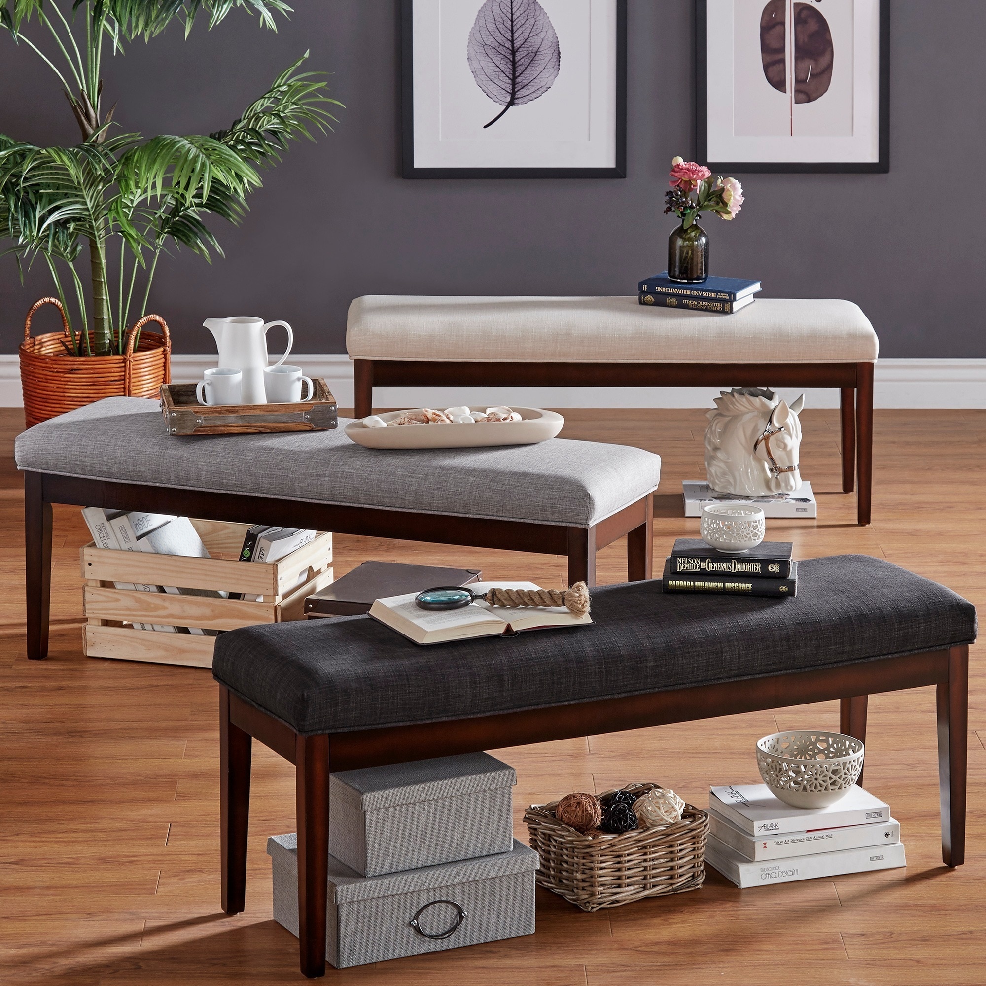 Tribecca Home Hawthorne Faux Leather Bench