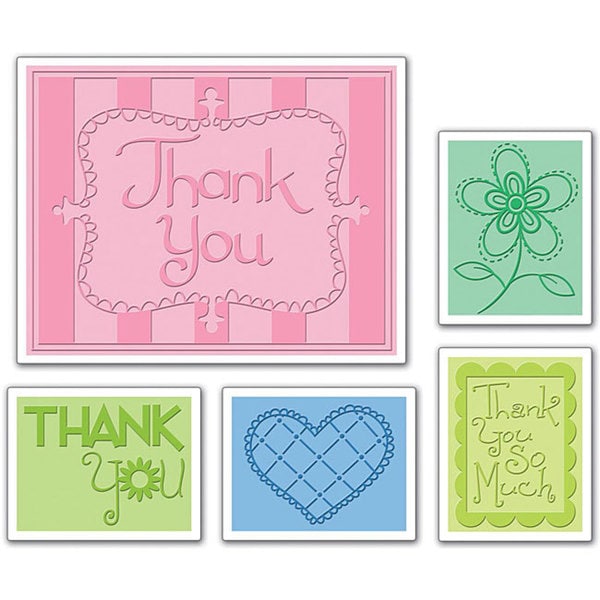 Shop Sizzix Textured Impressions 'Thank You 3' Embossing Folders (Pack