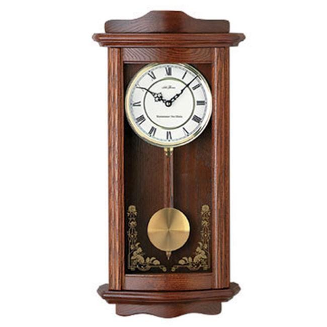 Seth Thomas Kipler Honey Oak Wood Chime Pendulum Wall Clock