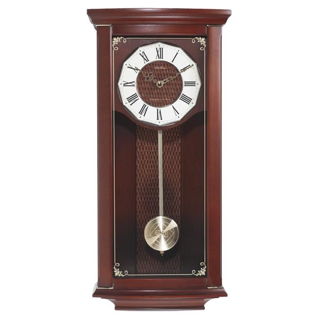 Seth Thomas Nora Mahogany Hardwood Chime Quartz Pendulum Wall Clock