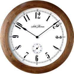 Seth Thomas 'Harrington' Brown Oak Quartz Wall Clock