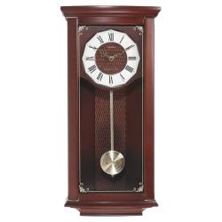 Seth Thomas 'Nora' Mahogany Hardwood Chime Quartz Pendulum Wall Clock