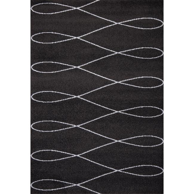 Alexa Euro Collection Swirl Charcoal Rug (52 x 76)  