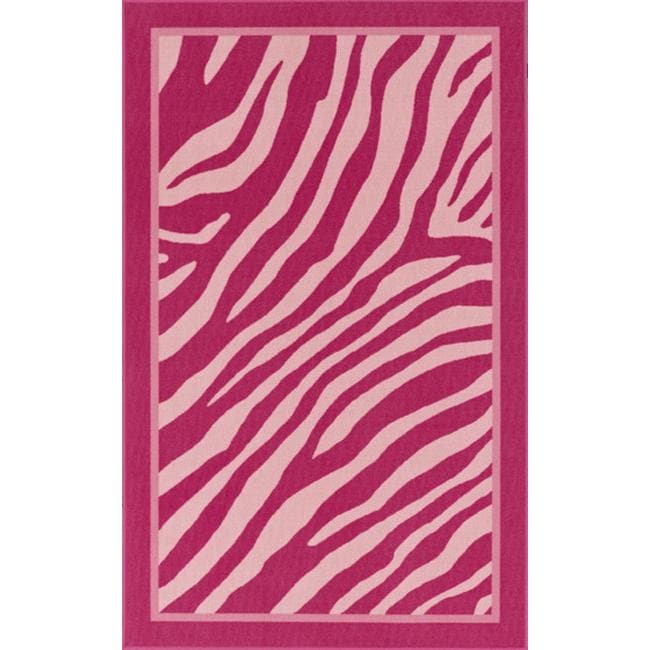 Alexa Playtime Collection Zebra Animal Kids Pink Rug (45 x 69 