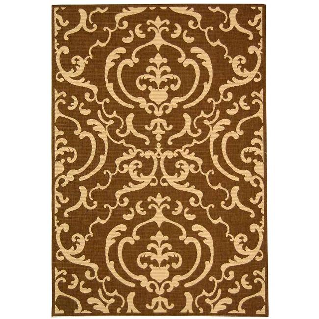 Indoor/ Outdoor Bimini Chocolate/ Natural Rug (9' x 12') Safavieh 7x9   10x14 Rugs