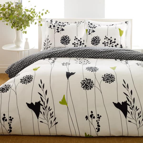 Shop Perry Ellis Asian Lilly 3 Piece Comforter Set Free Shipping