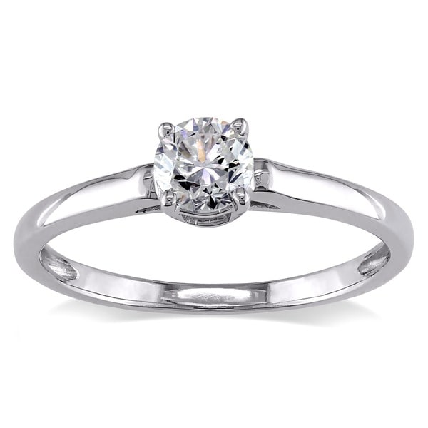 Miadora Signature Collection 14k White Gold 1/2ct TDW Diamond Solitaire Engagement Ring (H-I, I2-I3)