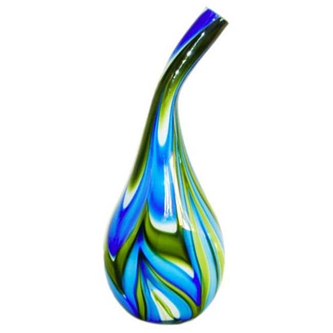 Hand-blown Decorative Blue/ Green Vase