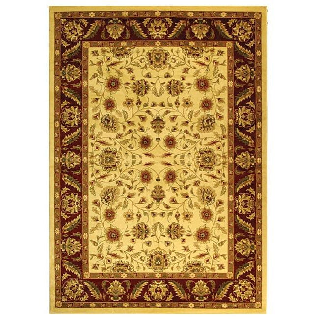 Lyndhurst Collection Tabriz Ivory/ Red Rug (9 X 12)