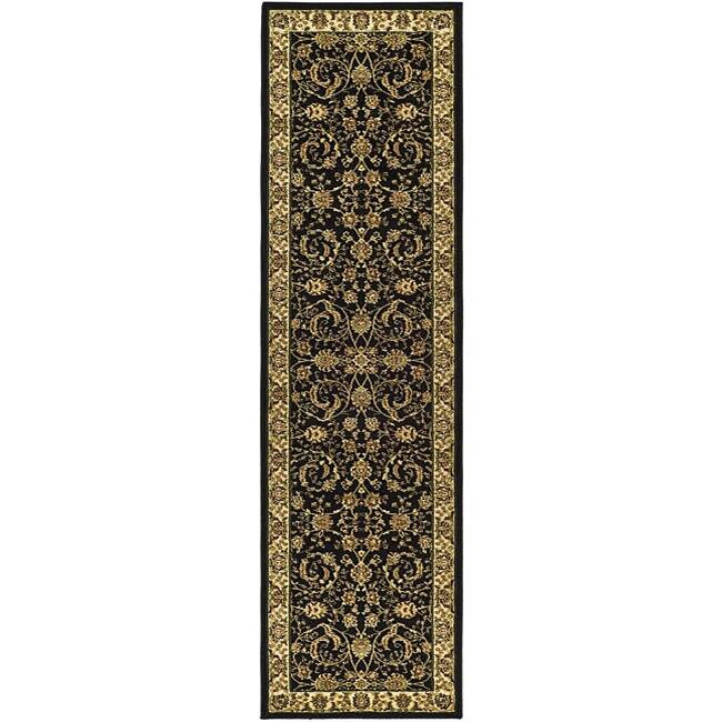 Lyndhurst Collection Black/ivory Runner Rug (23 X 6)