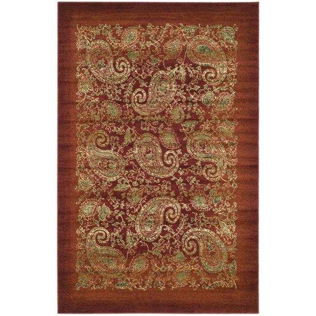Lyndhurst Collection Paisley Red/ Multi Rug (6 X 9)