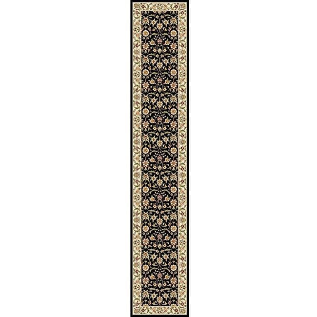 Lyndhurst Collection Traditional Black/ivory Oriental Runner Rug (23 X 6)