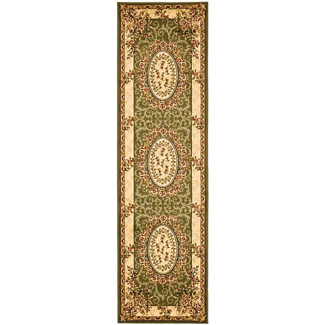 Lyndhurst Collection Aubussons Sage/ Ivory Runner (23 X 6)