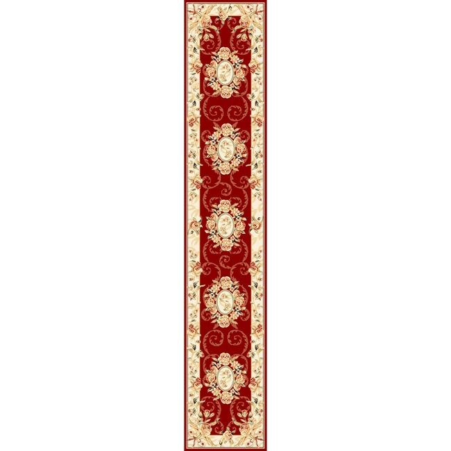 Lyndhurst Collection Aubussons Red/ Ivory Runner (23 X 6)