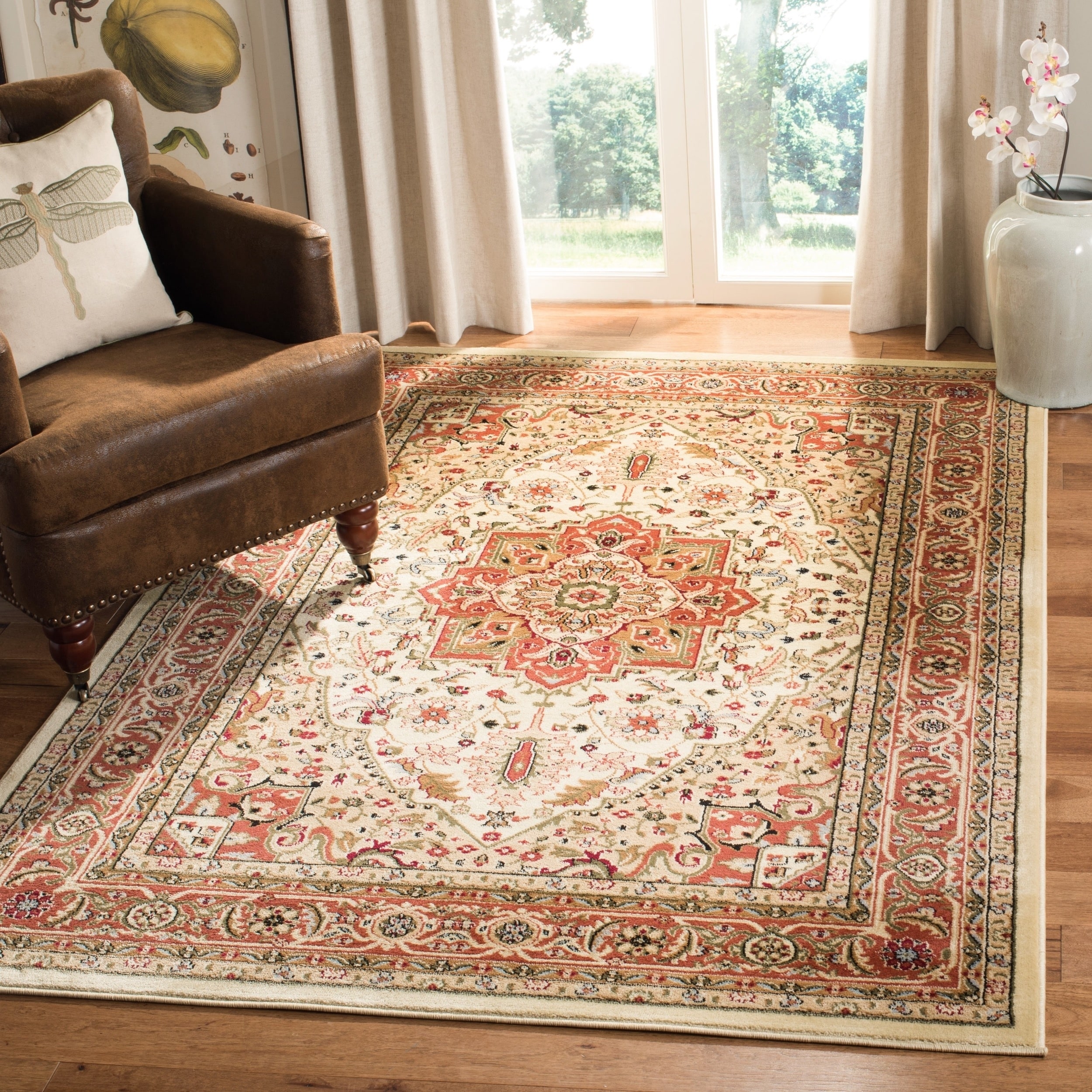 Lyndhurst Collection Ivory/ Rust Rug (4 X 6)