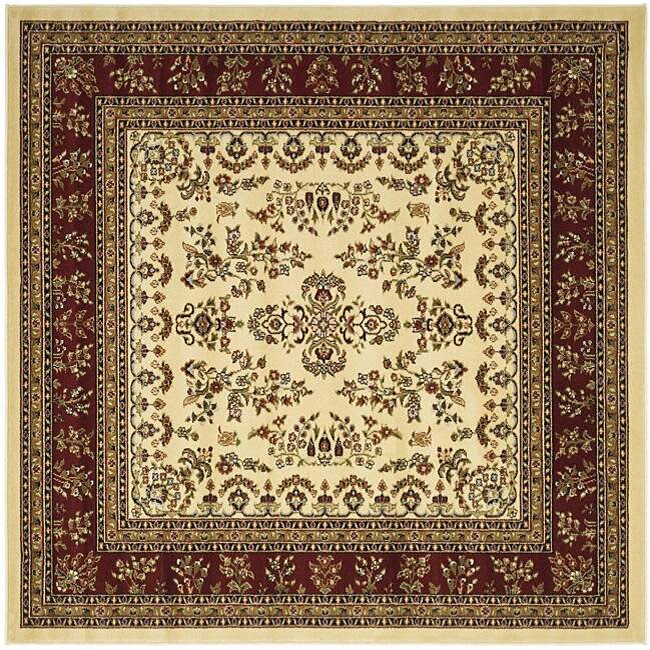 Lyndhurst Collection Ivory/ Red Rug (6 Square)