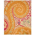 Hand-tufted Wool Orange Transitional Floral Paisley Rug - 4' x 6'