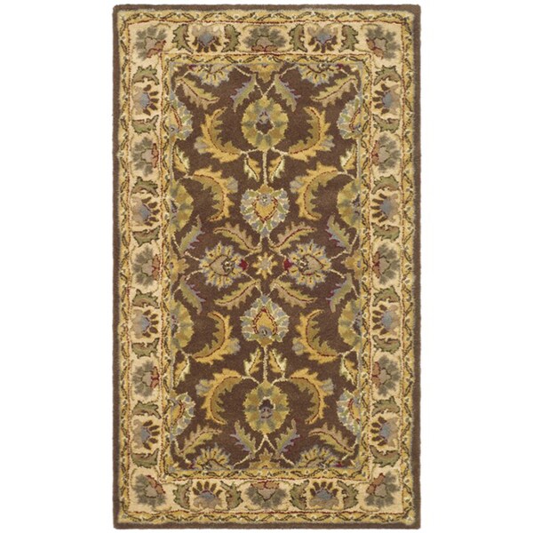 Safavieh Handmade Heritage Traditional Kerman Brown/ Ivory Wool Rug - 8' x 10'