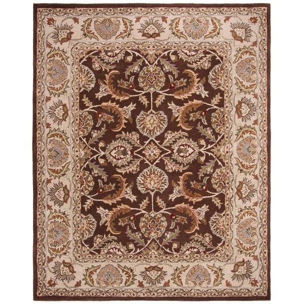 Safavieh Handmade Heritage Traditional Kerman Brown/ Ivory Wool Rug - 8' x 10'