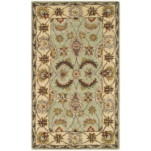 Safavieh Handmade Heritage Traditional Oushak Light Green/ Ivory Wool Rug - 8' x 11'