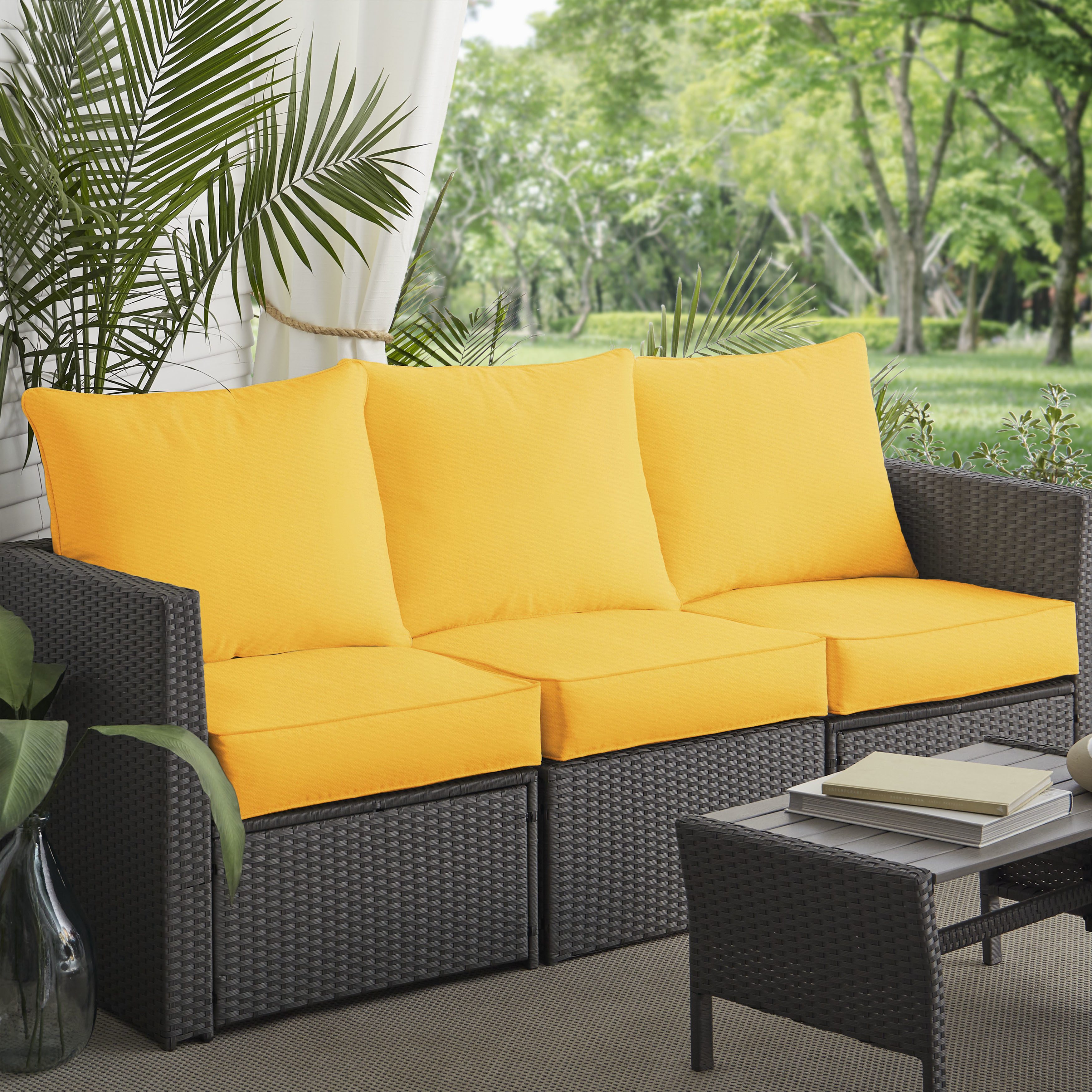 cushions for yellow sofa