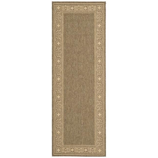 Indoor/ Outdoor Coffee/ Sand Rug (27x 82)