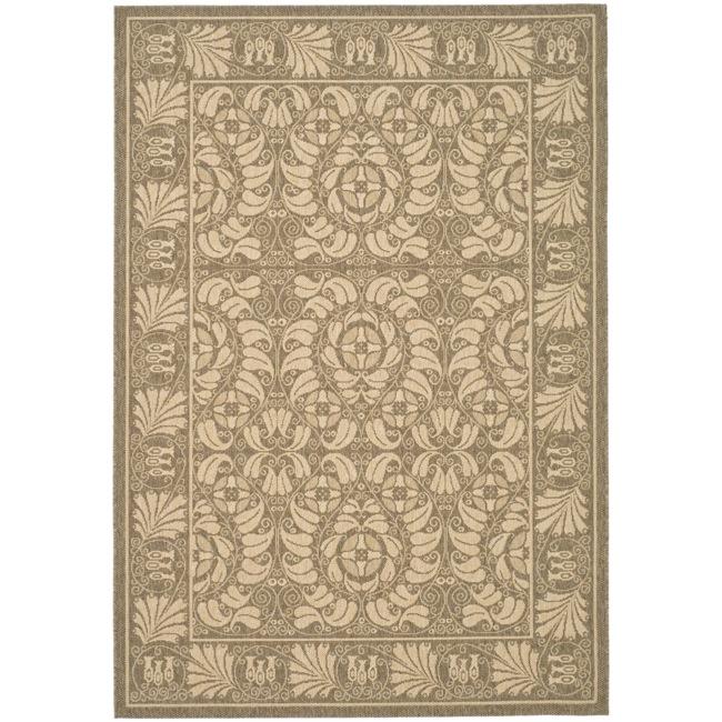 Indoor/ Outdoor Coffee/ Sand Contemporary Rug (4 X 5 7)