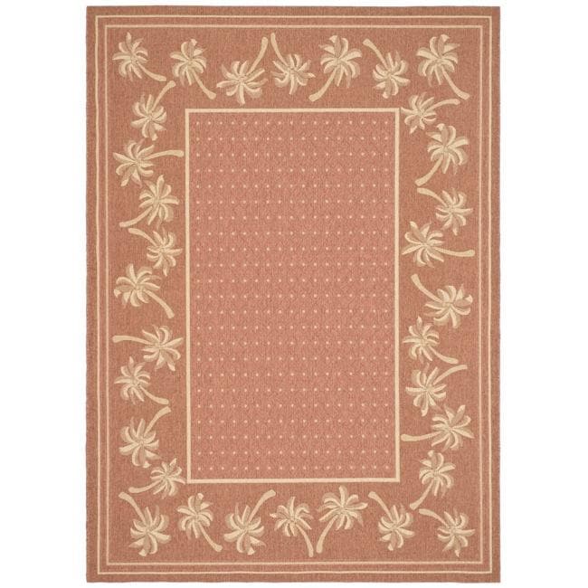 Safavieh Courtyard Palm Tree Rust/ Sand Indoor/ Outdoor Rug - 8' x 11'