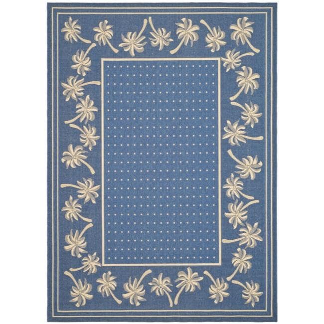 Antimicrobial Blue/ivory Indoor/outdoor Rug (710 X 11)