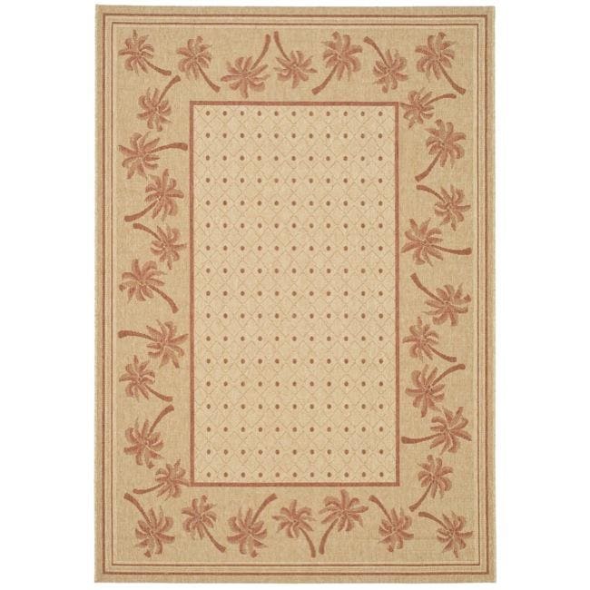 Indoor/ Outdoor Ivory/ Rust Rug (27 X 5)