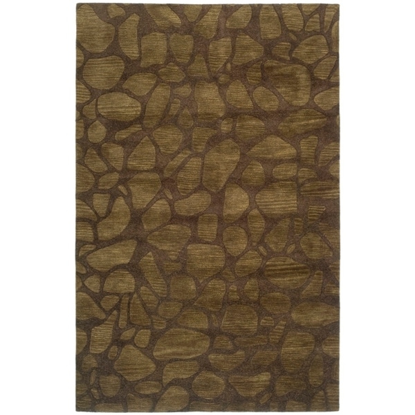 Safavieh Handmade Soho Pebbles Brown New Zealand Wool Rug - 7'6" x 9'6"