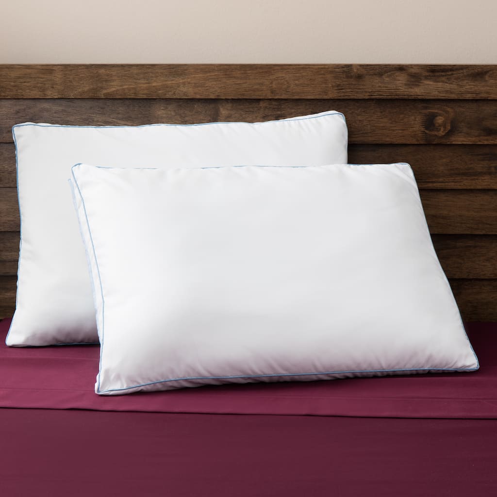 SwissLux Memory Loft Supreme European Styled Memory Foam and Fiber Gusseted Bed Pillows (Set of 2)